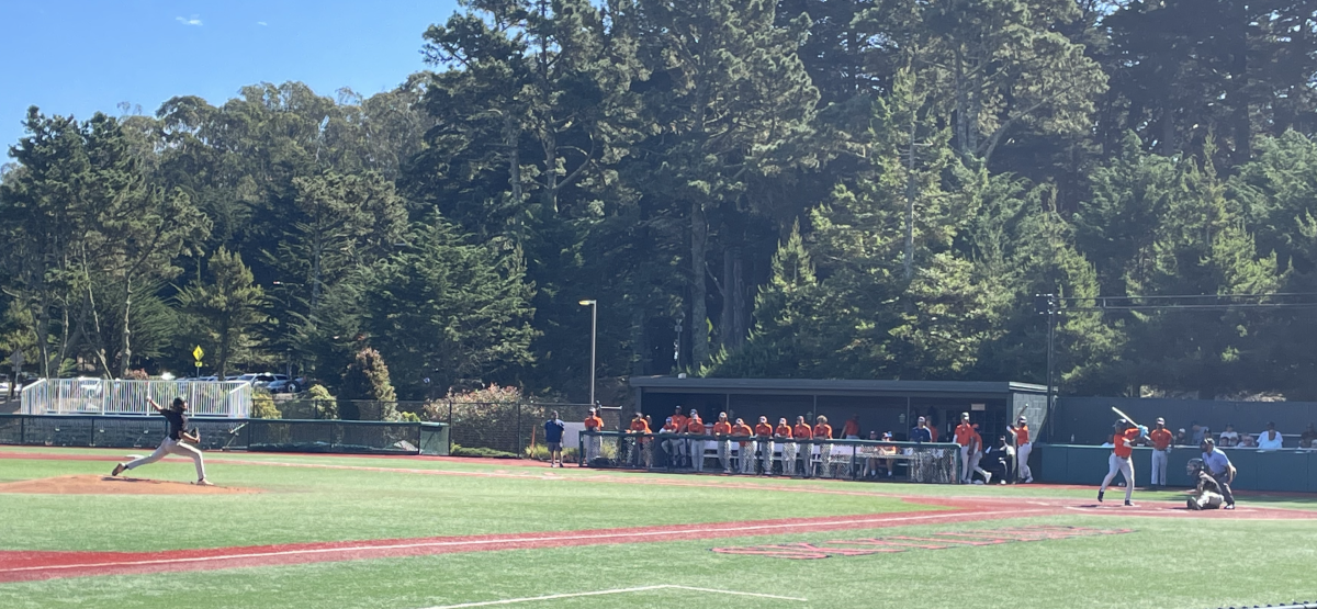 First pitch of the exhibition game between Skyline and West Valley. 