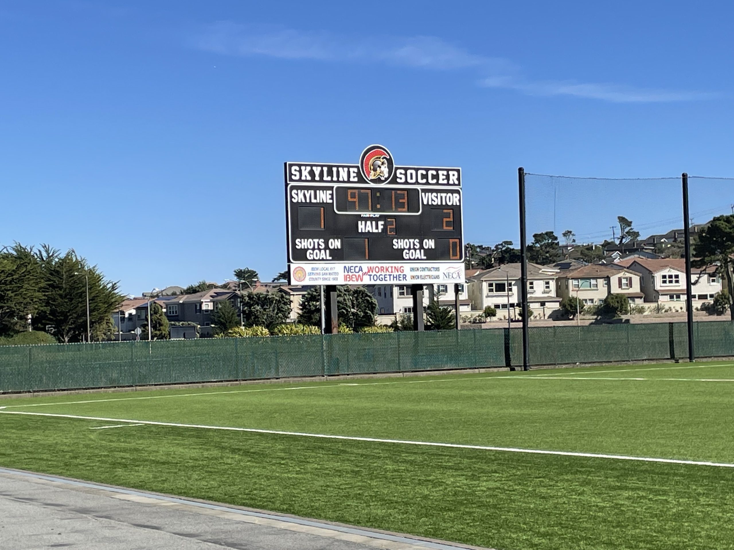 Final score of the match against De Anza.