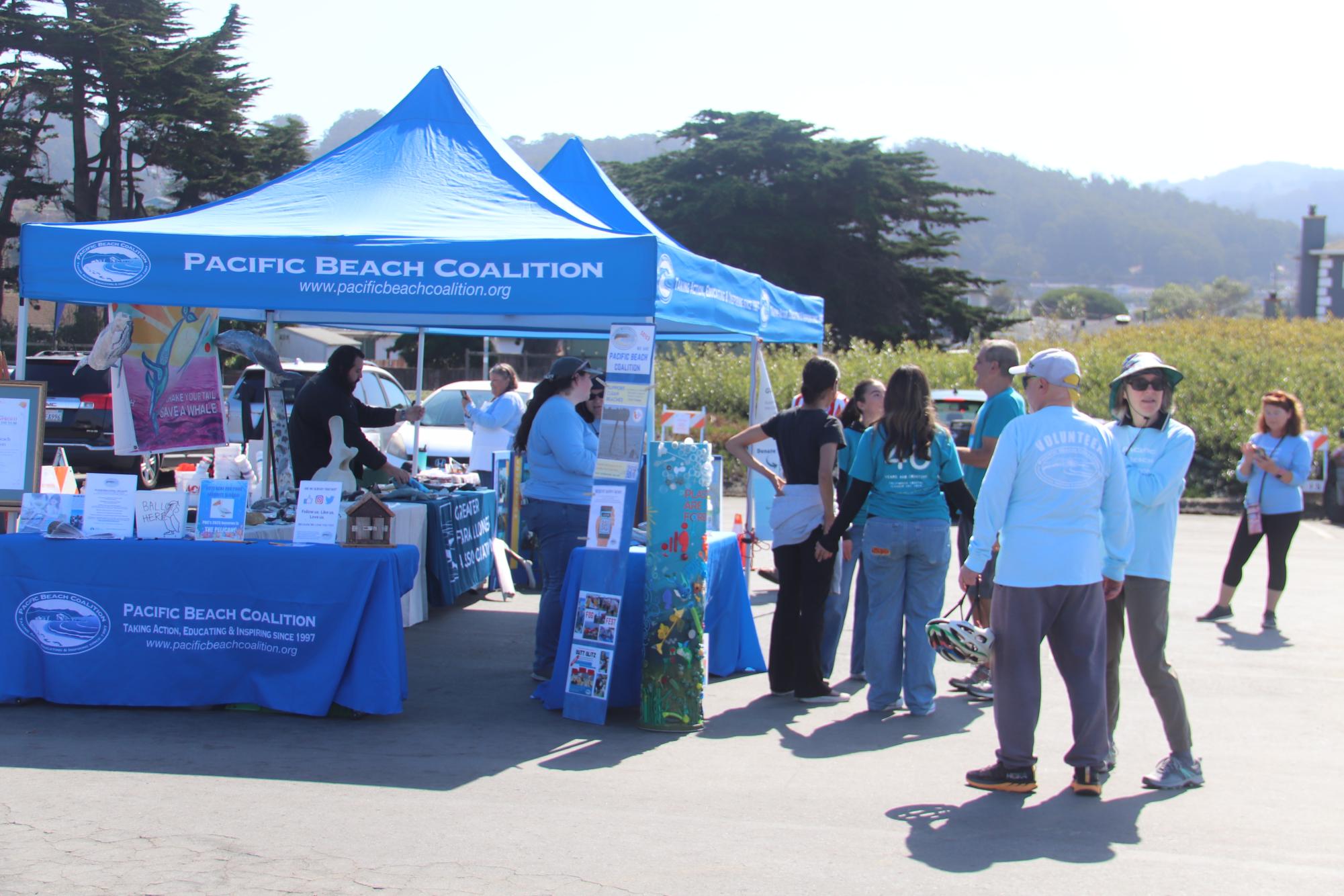 Volunteers get ready to collect trash at the  Pacific Beach Coalition hosted clean-up event on Sept. 21. 