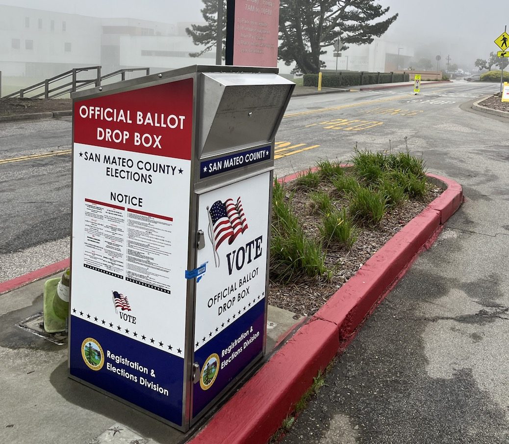 Skyline College provides students, staff and local community members with a place to drop off their ballots near Lot N.